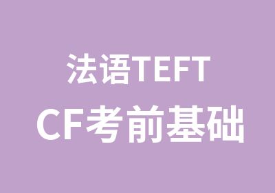 法语TEFTCF考前基础保分精讲班