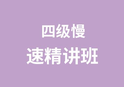 四级慢速精讲班