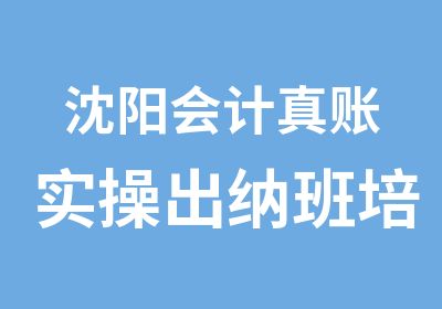 沈阳会计真账实操出纳班培训