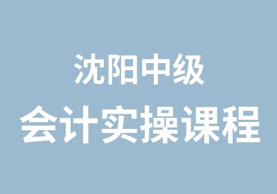 沈阳中级会计实操课程