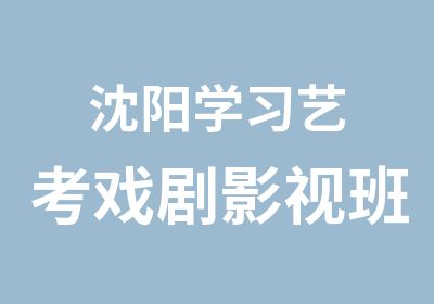 沈阳学习艺考戏剧影视班