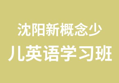 沈阳新概念少儿英语学习班