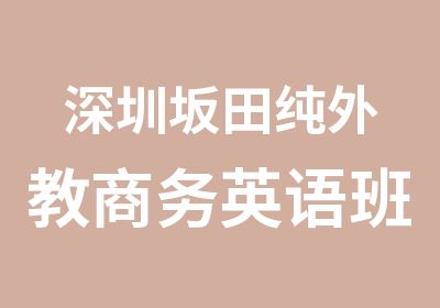 深圳坂田纯外教商务英语班培训开课