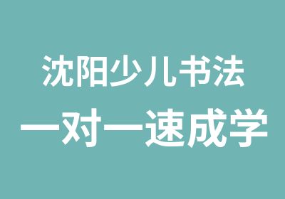 沈阳少儿书法速成学习