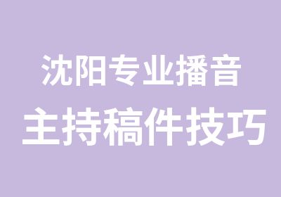 沈阳专业播音主持稿件技巧班