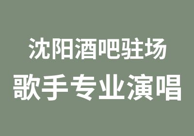 沈阳酒吧驻场歌手专业演唱提升班