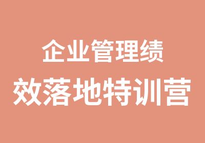 企业管理绩效落地特训营