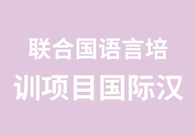 联合国语言培训项目国际汉语教师精品班