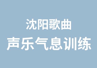 沈阳歌曲声乐气息训练