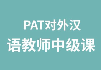 PAT对外汉语教师中级课程班