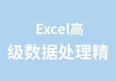 Excel数据处理精华I版