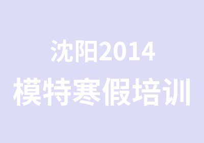 沈阳2014模特寒假培训班