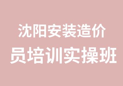 沈阳安装造价员培训实操班