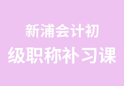 新浦会计初级职称补习课