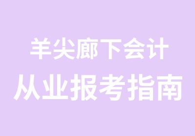 羊尖廊下会计从业报考指南