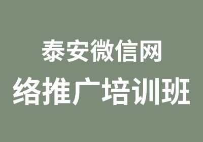 泰安网络推广培训班