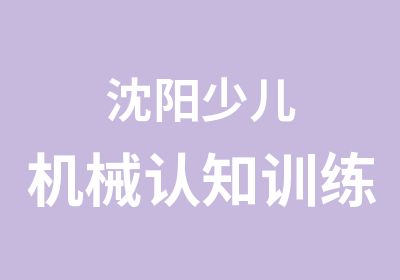 沈阳少儿机械认知训练