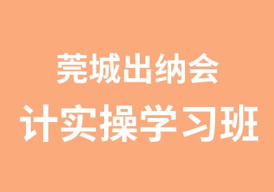 莞城出纳会计实操学习班