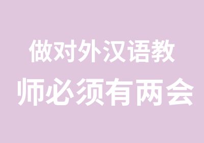 做对外汉语教师必须有两会关注4月6号开班