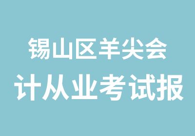 锡山区羊尖会计从业考试报名时间