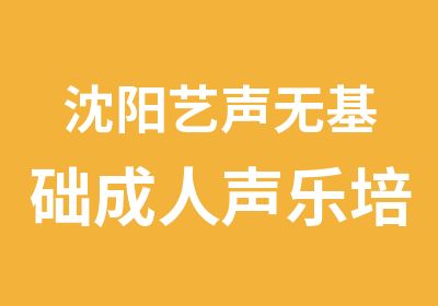 沈阳艺声无基础成人声乐培训