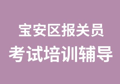 宝安区报关员考试培训辅导班