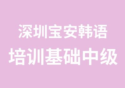 深圳宝安韩语培训基础中级班