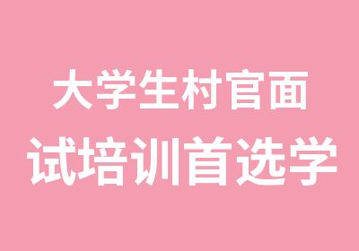 大学生村官面试培训选学政教育