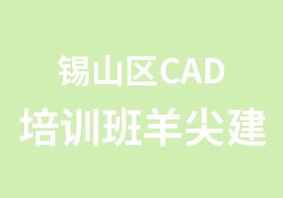 锡山区CAD培训班羊尖建筑CAD制图学