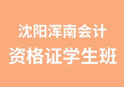 沈阳浑南会计资格证学生班