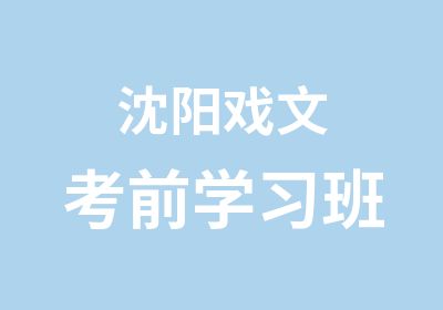 沈阳戏文考前学习班