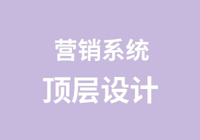 营销系统顶层设计