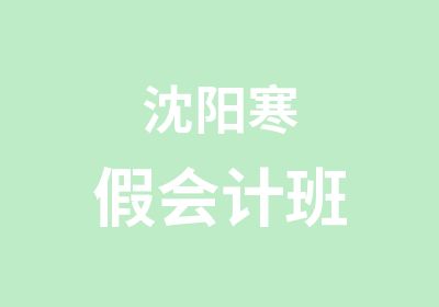 沈阳寒假会计班