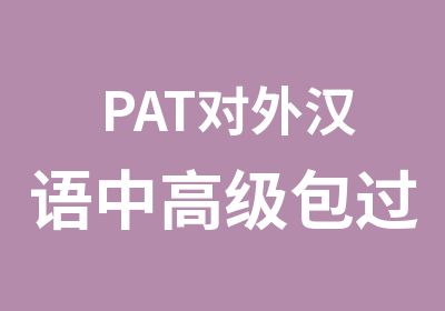 PAT对外汉语中班