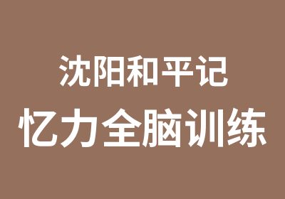 沈阳和平记忆力全脑训练