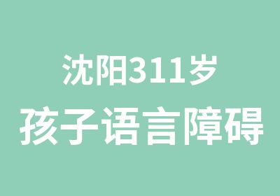 沈阳311岁孩子语言障碍班