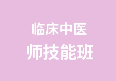 临床中医师技能班