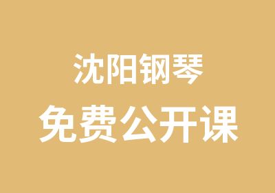 沈阳钢琴免费公开课