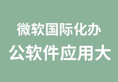 微软国际化办公软件应用大师班