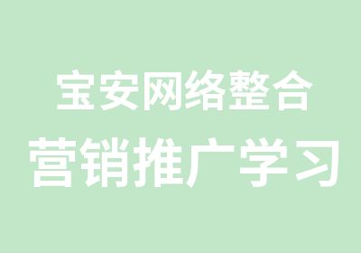 宝安网络整合营销推广学习班