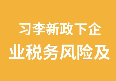 习李下企业税务风险及税务筹划