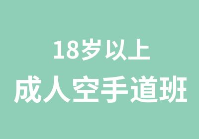 18岁以上成人空手道班