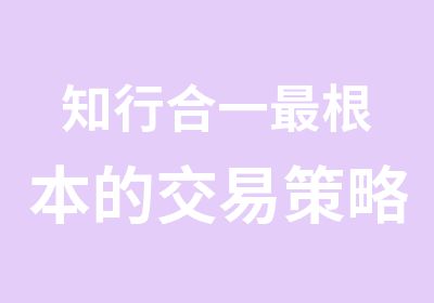 知行合一根本的策略股票期货