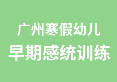 广州寒假幼儿早期感统训练班