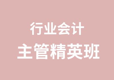 行业会计主管