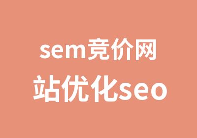 sem竞价网站优化seo