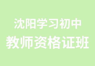 沈阳学习初中教师资格证班