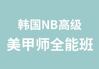 韩国NB美甲师全能班