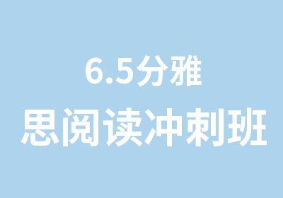 6.5分雅思阅读冲刺班