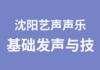 沈阳艺声声乐基础发声与技巧训练